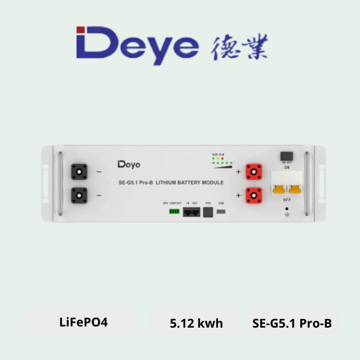 Акумуляторна батарея DEYE SE-G5.1 Pro-B LiFePO4 LV 51.2v 100AH 5.12kwh (SE-G5.1 Pro-B)
