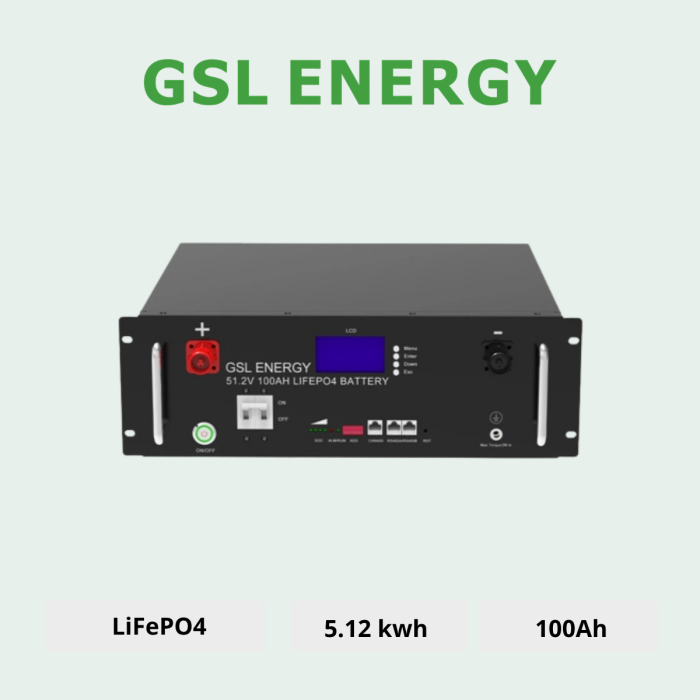 Акумуляторна батарея GSL51100 100Ah 51.2V 5.12KWh LiFePo4 (GSL51100-3.5U)